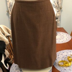 💯 % worsted brown VINTAGE skirt by Rena Rowen for Saville Size 14P